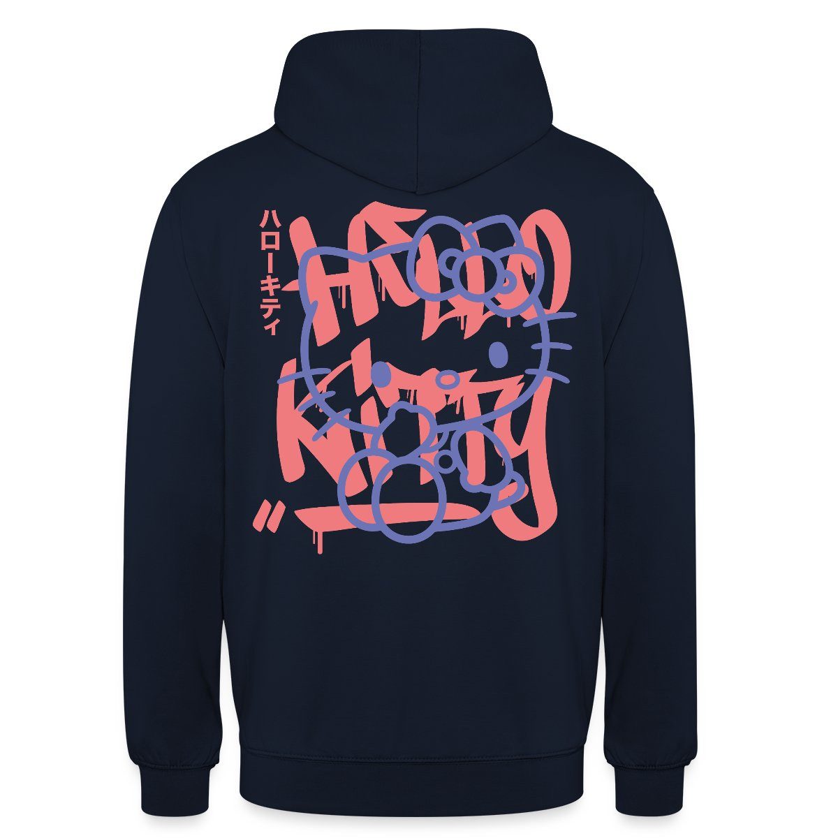 Hoodie Hello Kitty Mit Schriftzug Graffiti Stil Unisex Hoodie