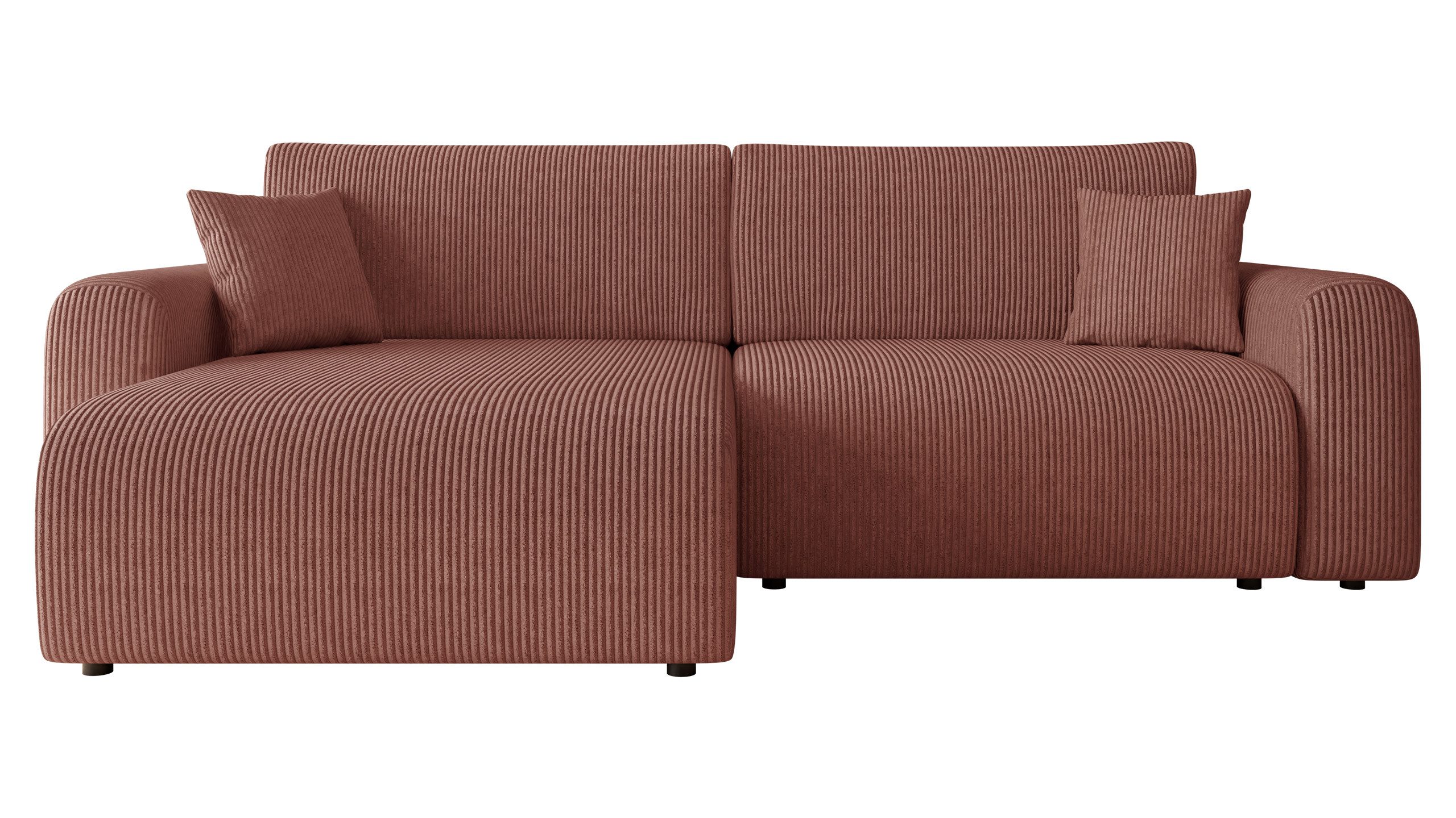 MIRJAN24 Ecksofa Floryn L Cord, mit Schlaffunktion und Bettkasten, mit zwei Dekokissen, 245x145x82 cm