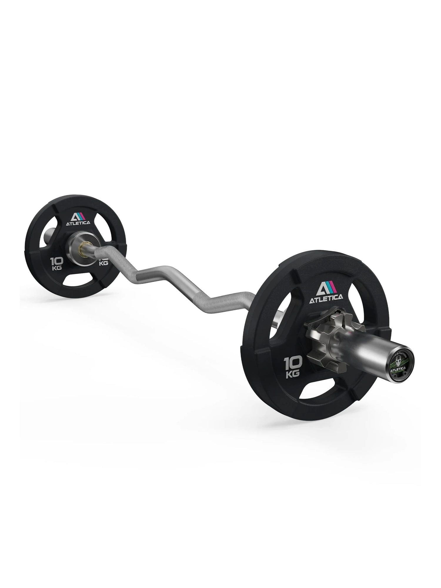ATLETICA Langhantelstange SZ Stange, Curlstange, Hartchrom, 180.000 PSI