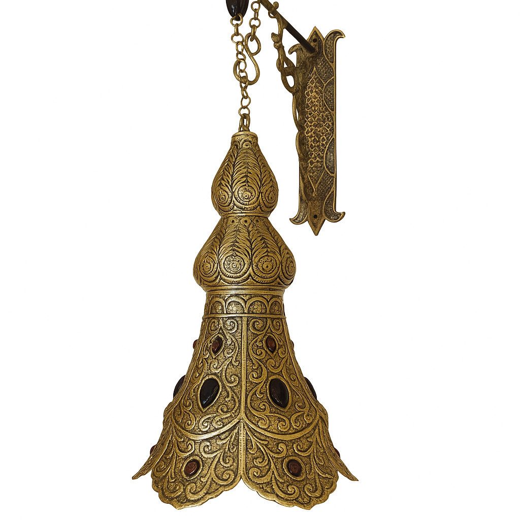 Marrakesch Orient & Mediterran Interior Pendelleuchte Pendelleuchte Ilgin Gold 40cm, Marokkanische Lampe aus Messing, ohne Leuchtmittel, Handarbeit