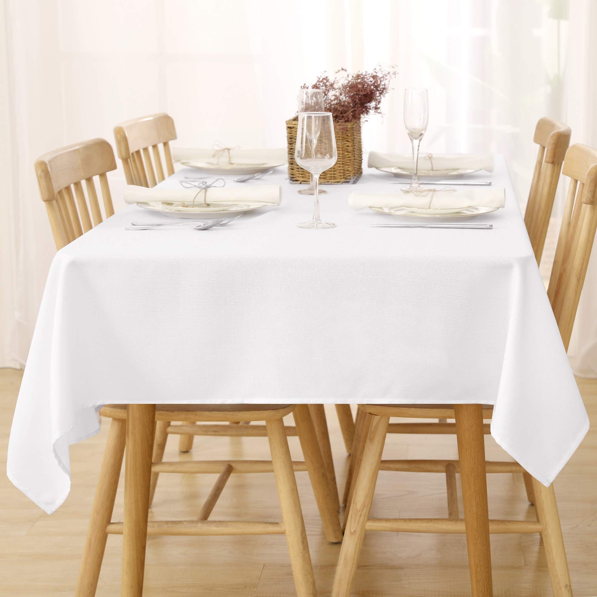 Deconovo Tischdecke Wasserabweisend Tischwäsche Lotuseffekt Tischtuch Leine günstig online kaufen