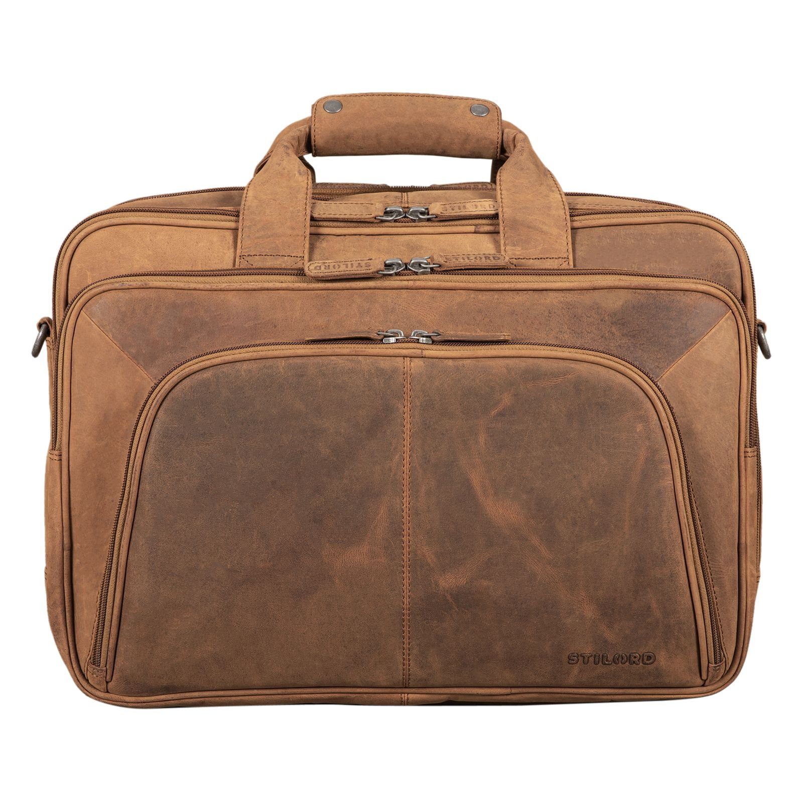STILORD Aktentasche "Calisto" Extra Große Arbeitstasche Leder Vintage XX Aktentasche