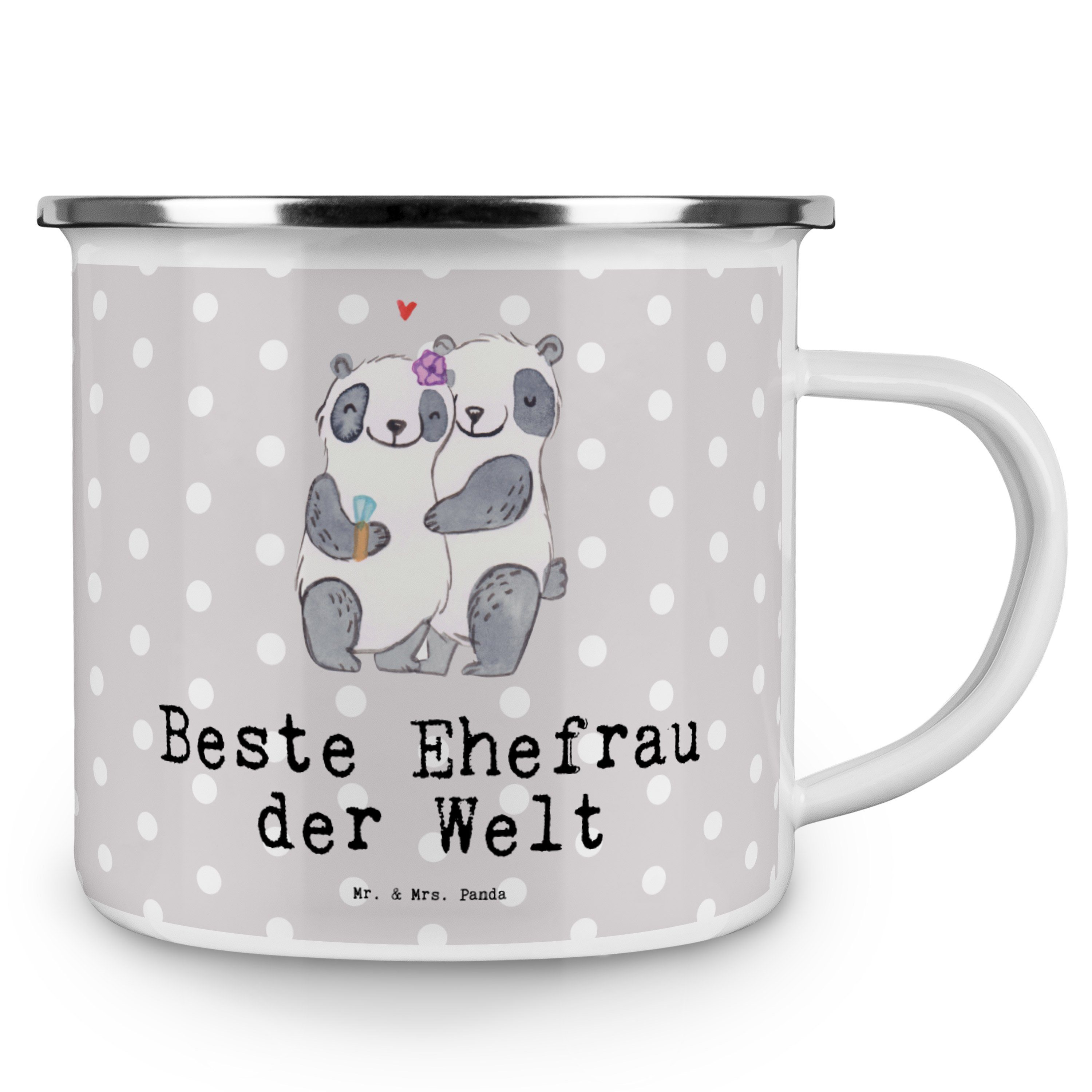 Becher Panda - Ehefrau Panda Mrs. Emaille & der - Grau Mr. Welt Beste Pastell Kleini, Braut, Geschenk,