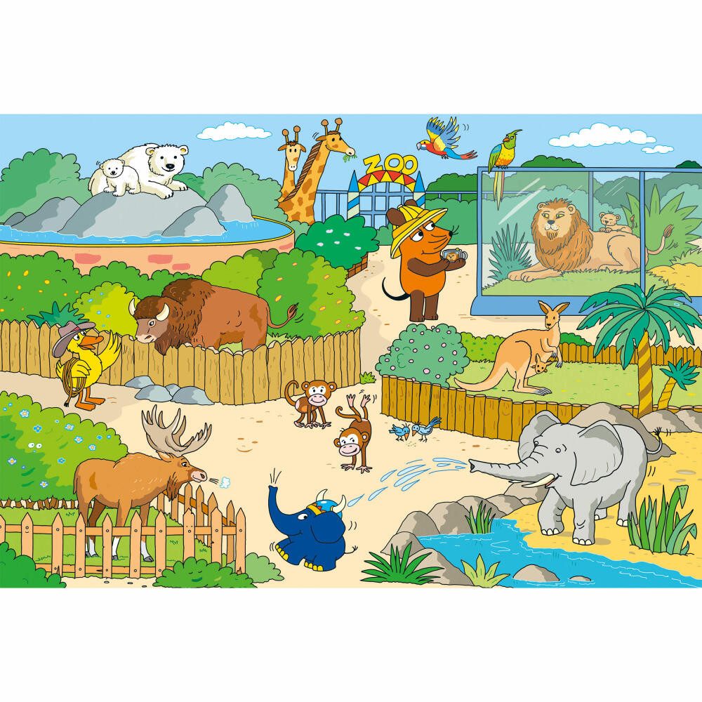 Schmidt Spiele Puzzle Die Maus Im Zoo, 60 Puzzleteile
