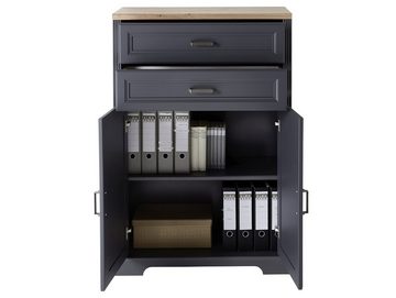 Moebel-Eins Bücherregal, JADY Bürokommode, 2 Türen + 2 Schubkästen, Material MDF/Dekorspanplatte