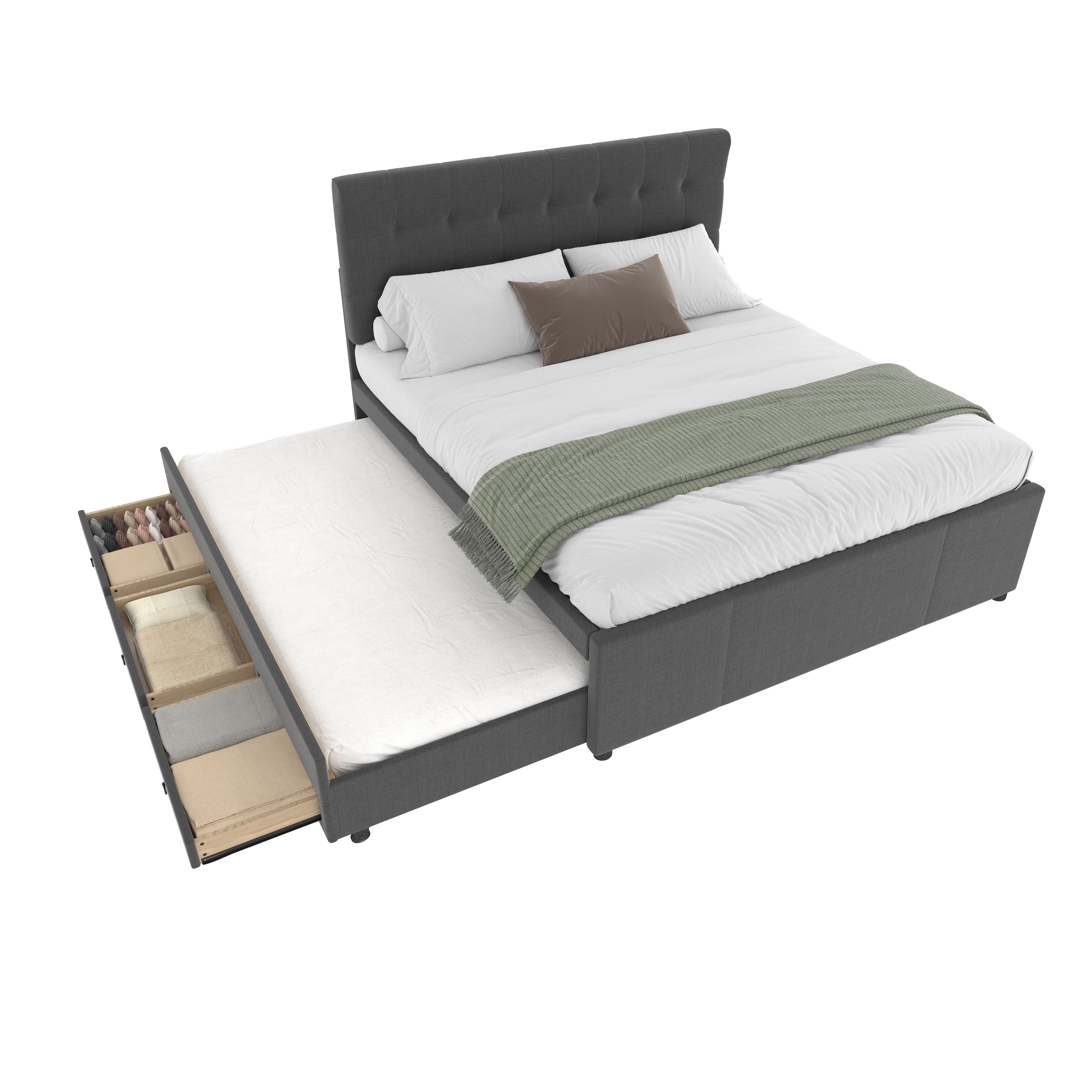Ulife Polsterbett Doppelbett ausziehbares Bett Familienbett, günstig online kaufen