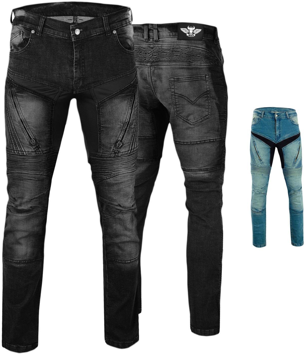 Motorradhose Jeans BULLDT BULLDT JEANS-011 Schwarz Herren Protektoren Motorradhose