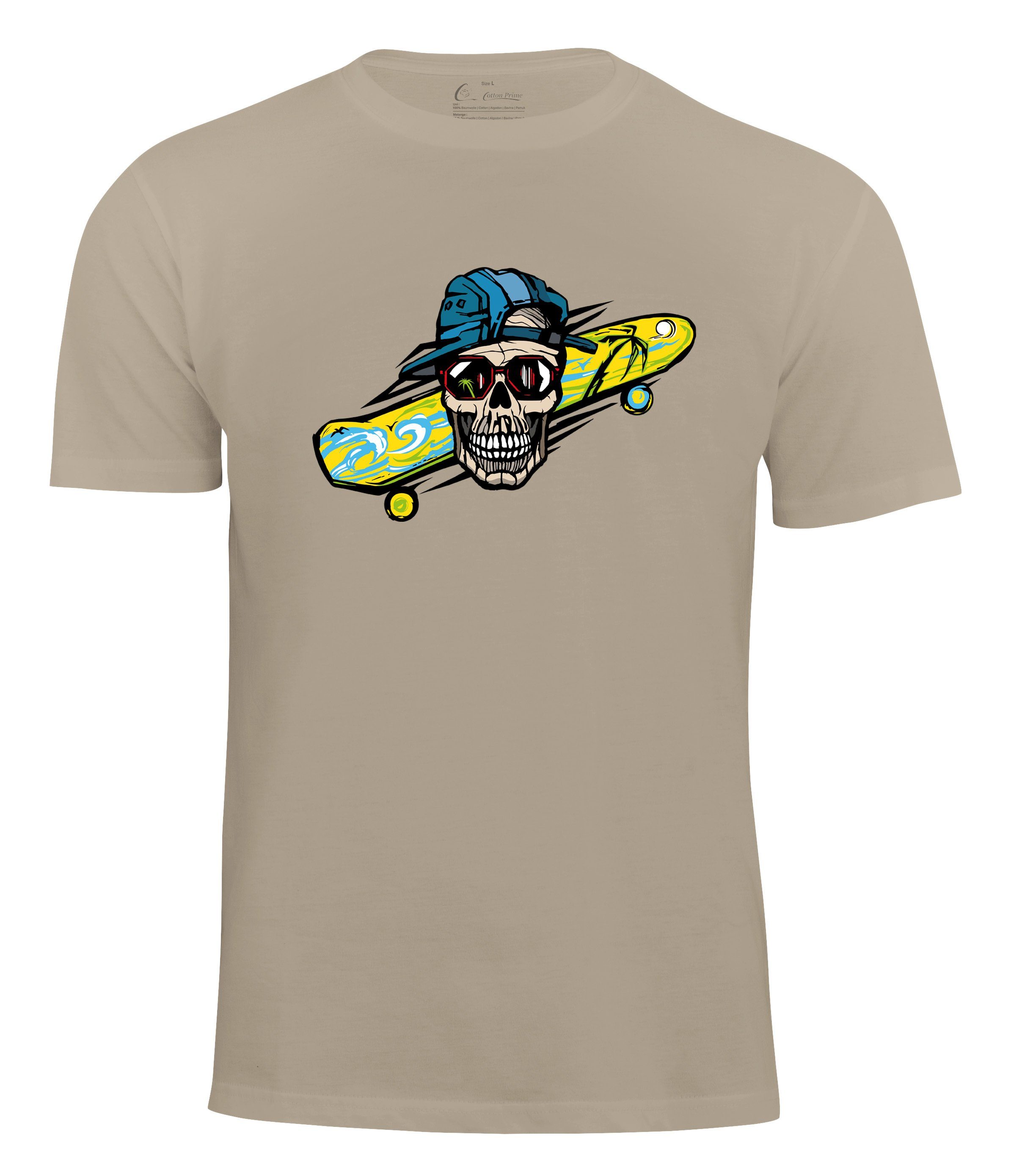 Cotton Prime® T-Shirt Skull beige Summer