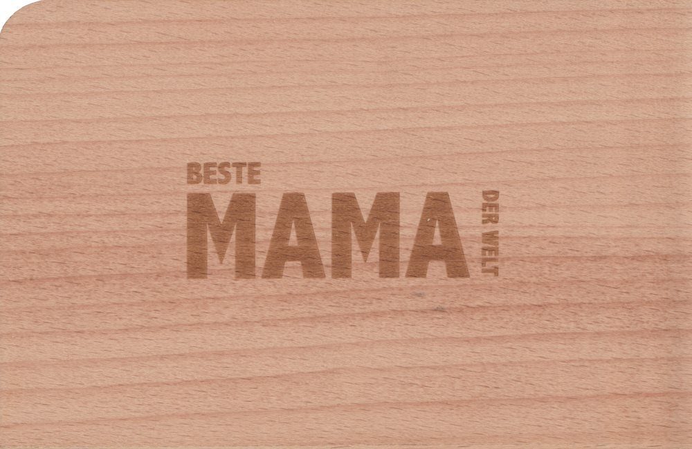 Welt" Holzpostkarte der Mama Postkarte "Beste
