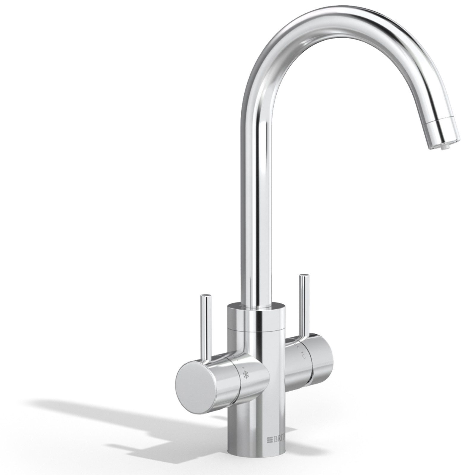 BRITA Küchenarmatur yource pro select Chrom, Rund, Yource CO2-Zylinder, BRITA P 3000-S Filterkartusche