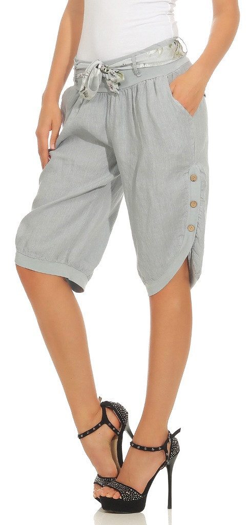 Mississhop Leinenhose Damen-Bermuda-Shorts aus 100 % günstig online kaufen