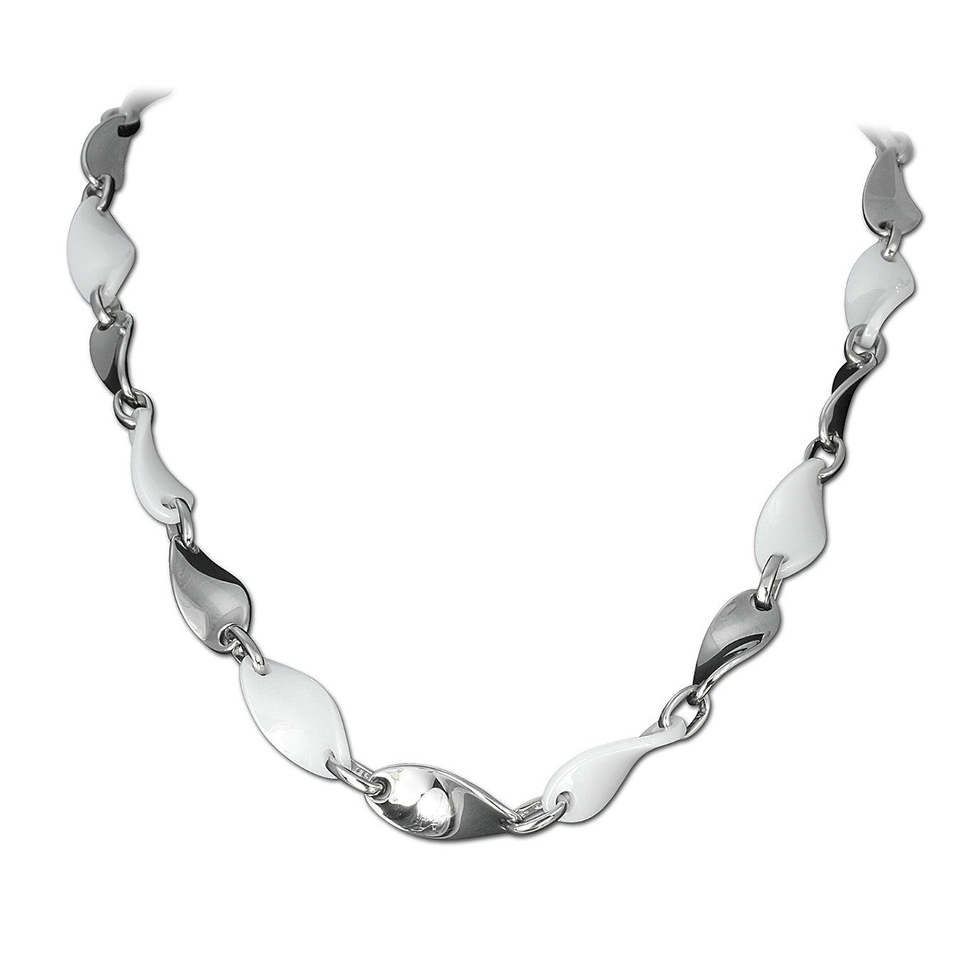 Amello Edelstahlkette »ESKX08W Amello Welle Halskette silber weiß