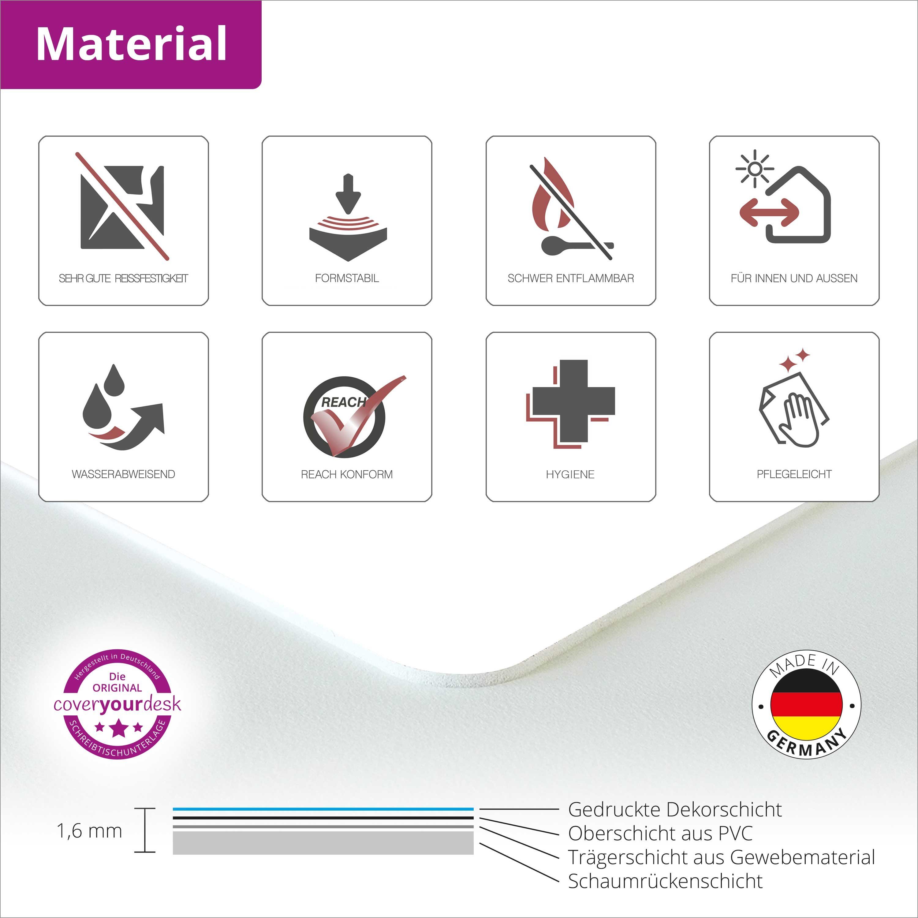 cover-your-desk.de Schreibtischunterlage abwaschbar - Leuchtende Qualle premium Vinyl - Made in Germany, (1 tlg) – Bild 5 von 5