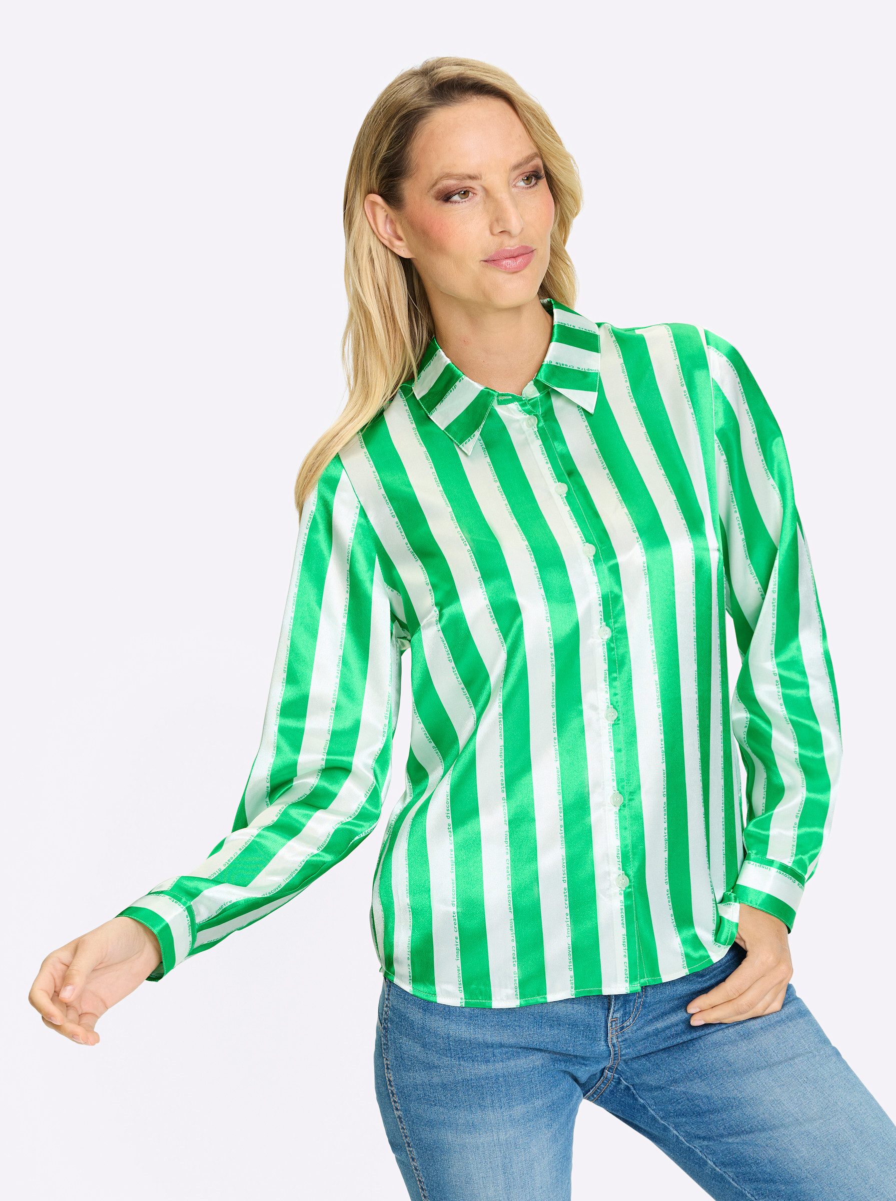 heine Klassische Bluse Streifenbluse Langarm