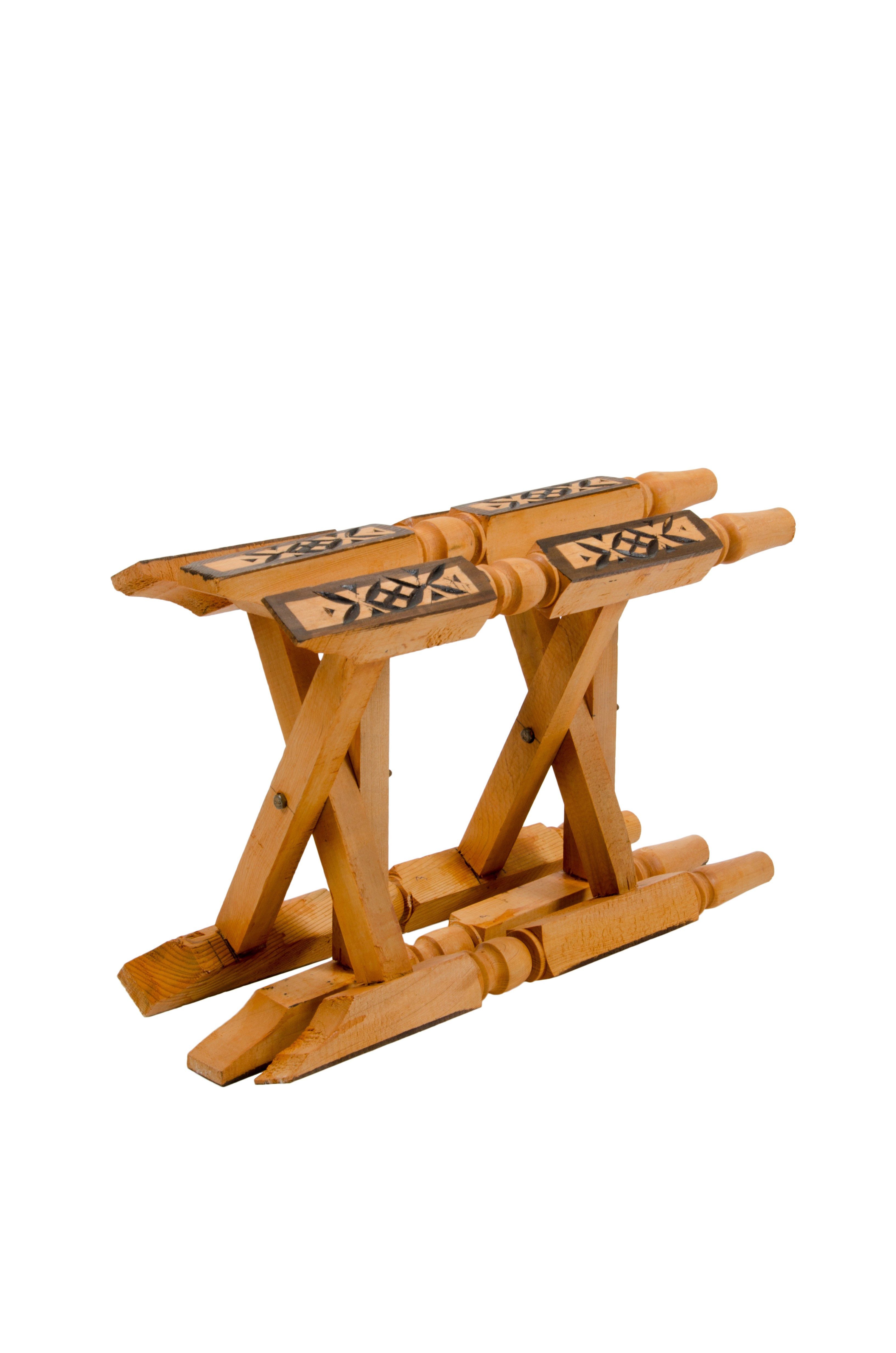 Marrakesch Orient & Mediterran Interior Tischbein Orientalisches Holzgestell für 60 cm-Tablett edel aus Zedernholz 60 cm, Handarbeit