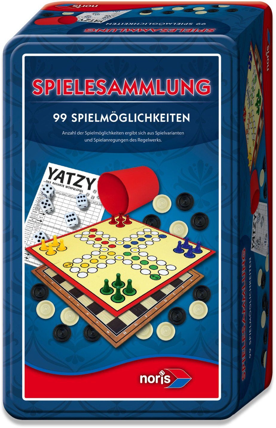 Noris Spiel Familienspiel Spielesammlung 99iger-Spielesammlung Metallbox 606112580