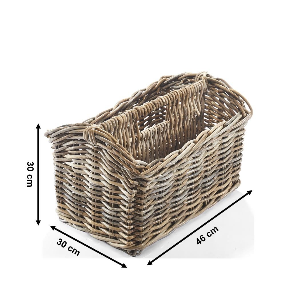 Kobolo Zeitungsständer Magazinsammler Zeitschriftenkorb aus Rattan