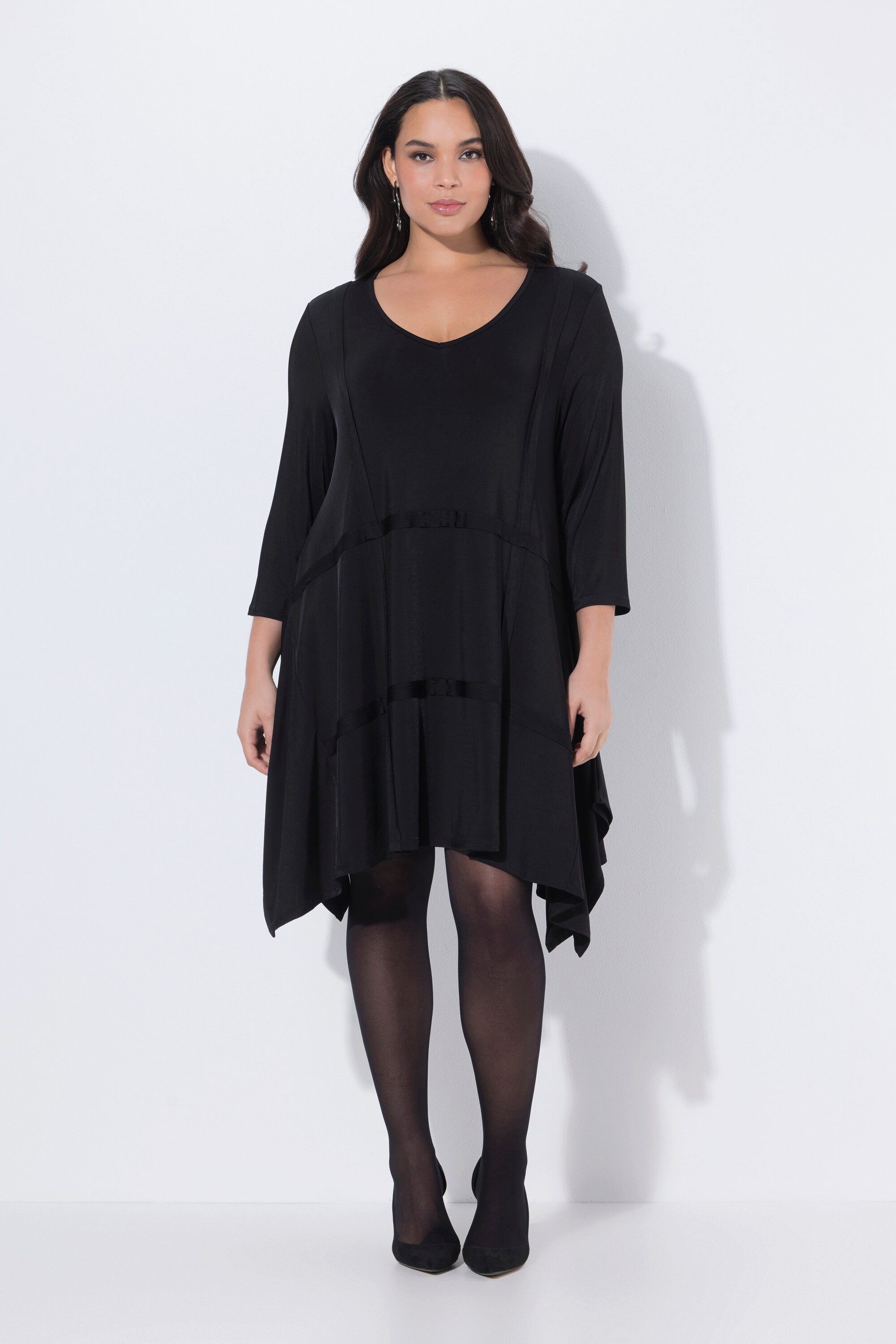 Ulla Popken Jerseykleid Slinky Kleid mit Zipfelsaum