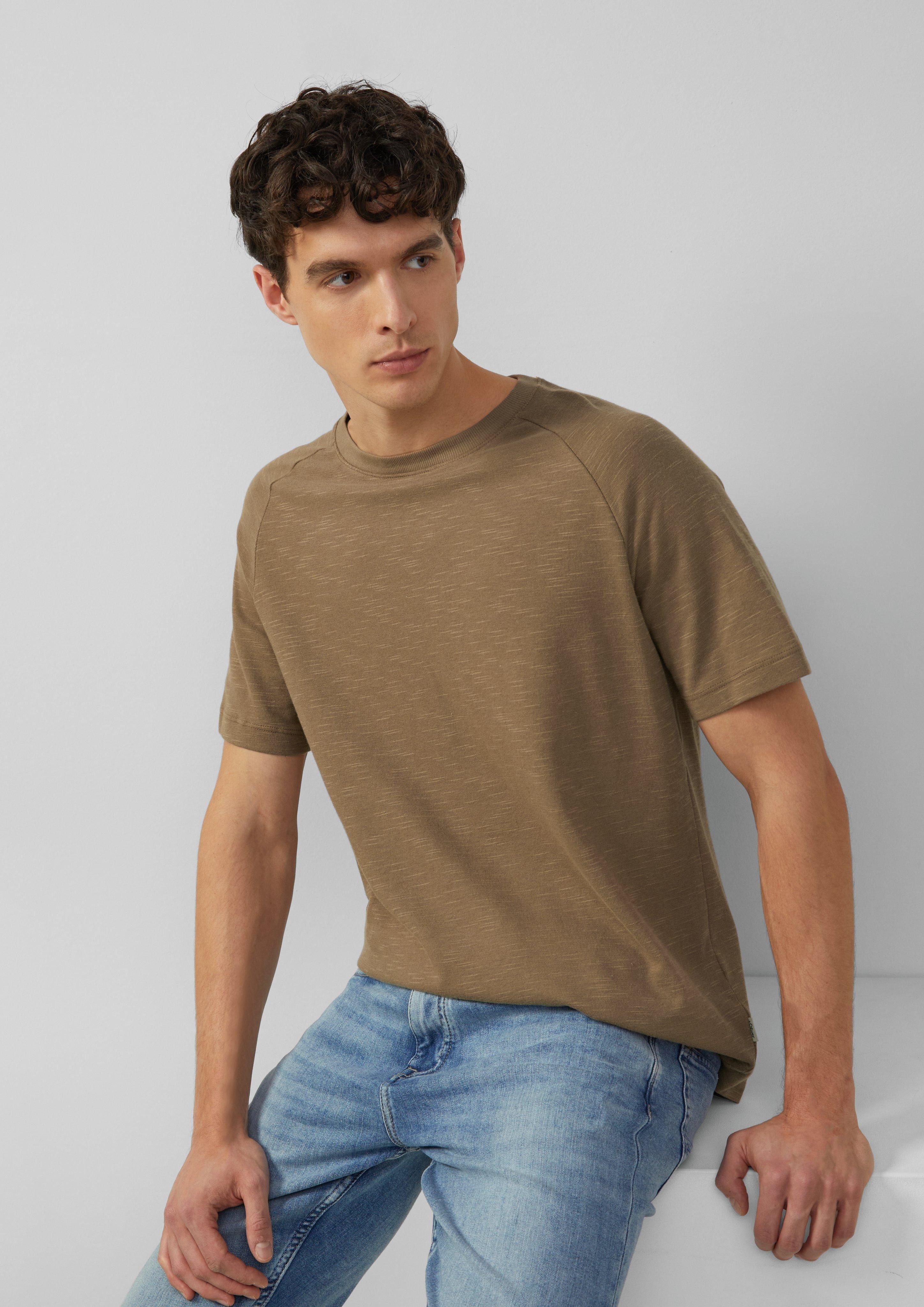 s.Oliver Kurzarmshirt Raglan-Shirt mit Flammgarnstruktur günstig online kaufen