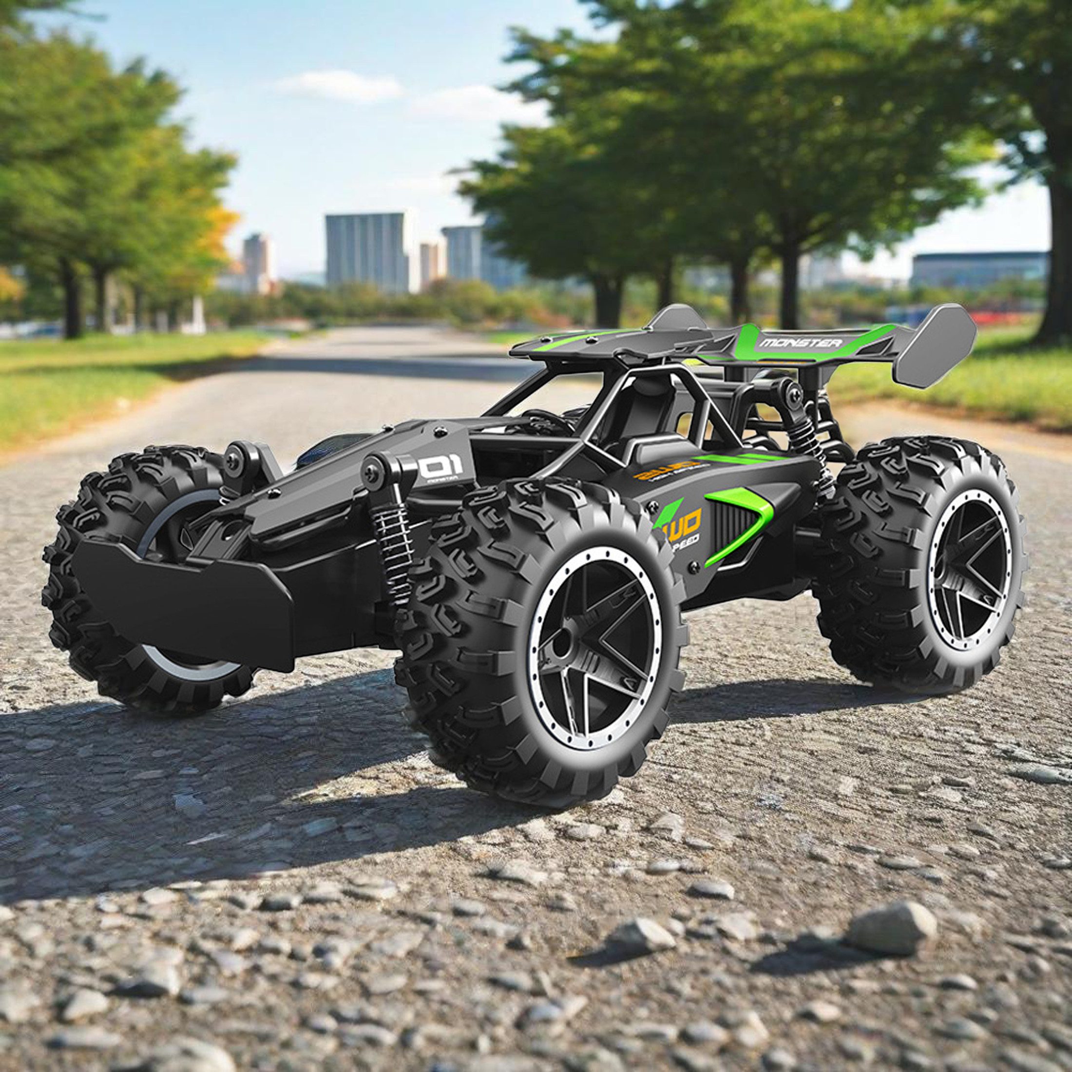 RC-Auto 2.4 GHz ferngesteuertes Auto, 1:18 2WD Monster Truck, RC Offroader