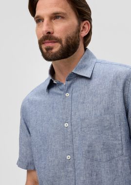 s.Oliver Kurzarmhemd Regular: Kurzarmhemd aus Leinen-Baumwoll-Mix