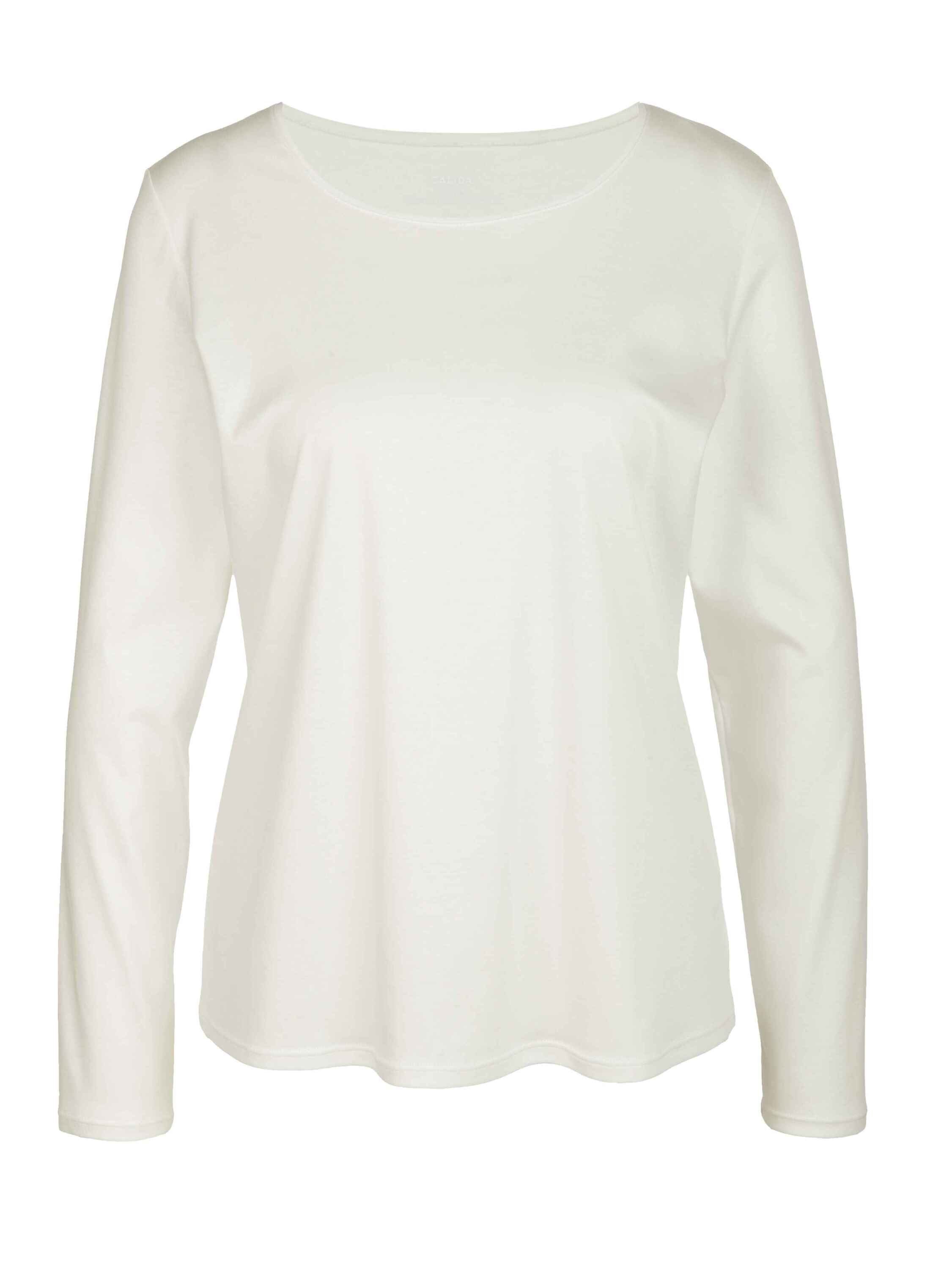CALIDA Pyjamaoberteil Langarm-Shirt (1-tlg) star white