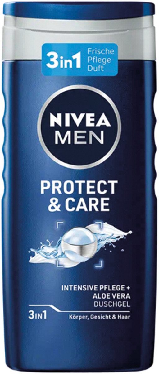 Nivea Haarshampoo Nivea Dusch Men Protect & Care Inhalt ca. 250ml, 1-tlg.