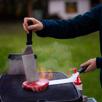Intirilife Grillbesteck-Set, (9 tlg), BBQ Zubehör für Garten Camping Grillwerkzeug Plancha Kit