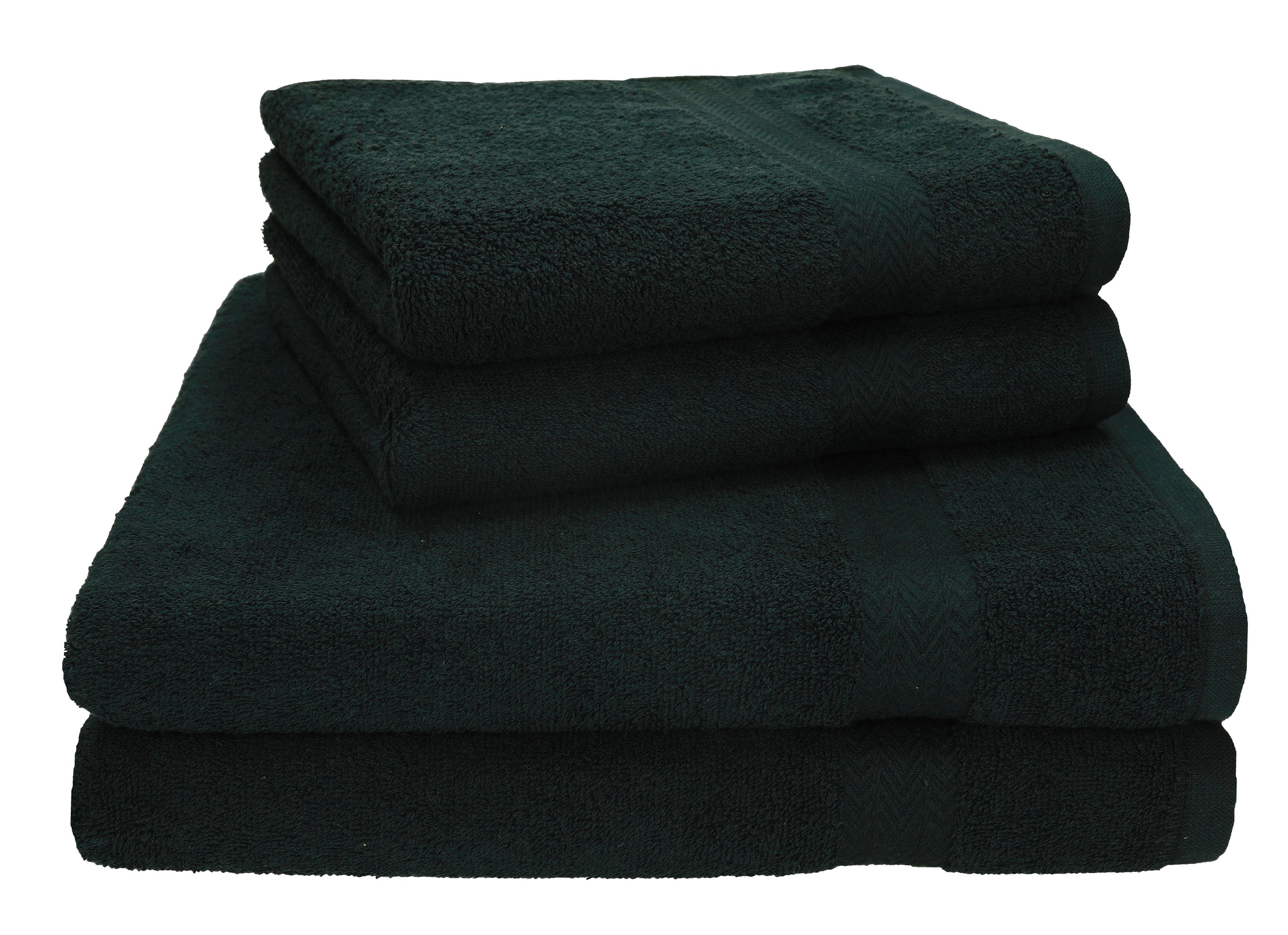 Betz Handtuch Set 4-tlg. PREMIUM 2 Handtücher und 2 Duschtücher, 100% Baumwolle, (4-tlg) schwarz