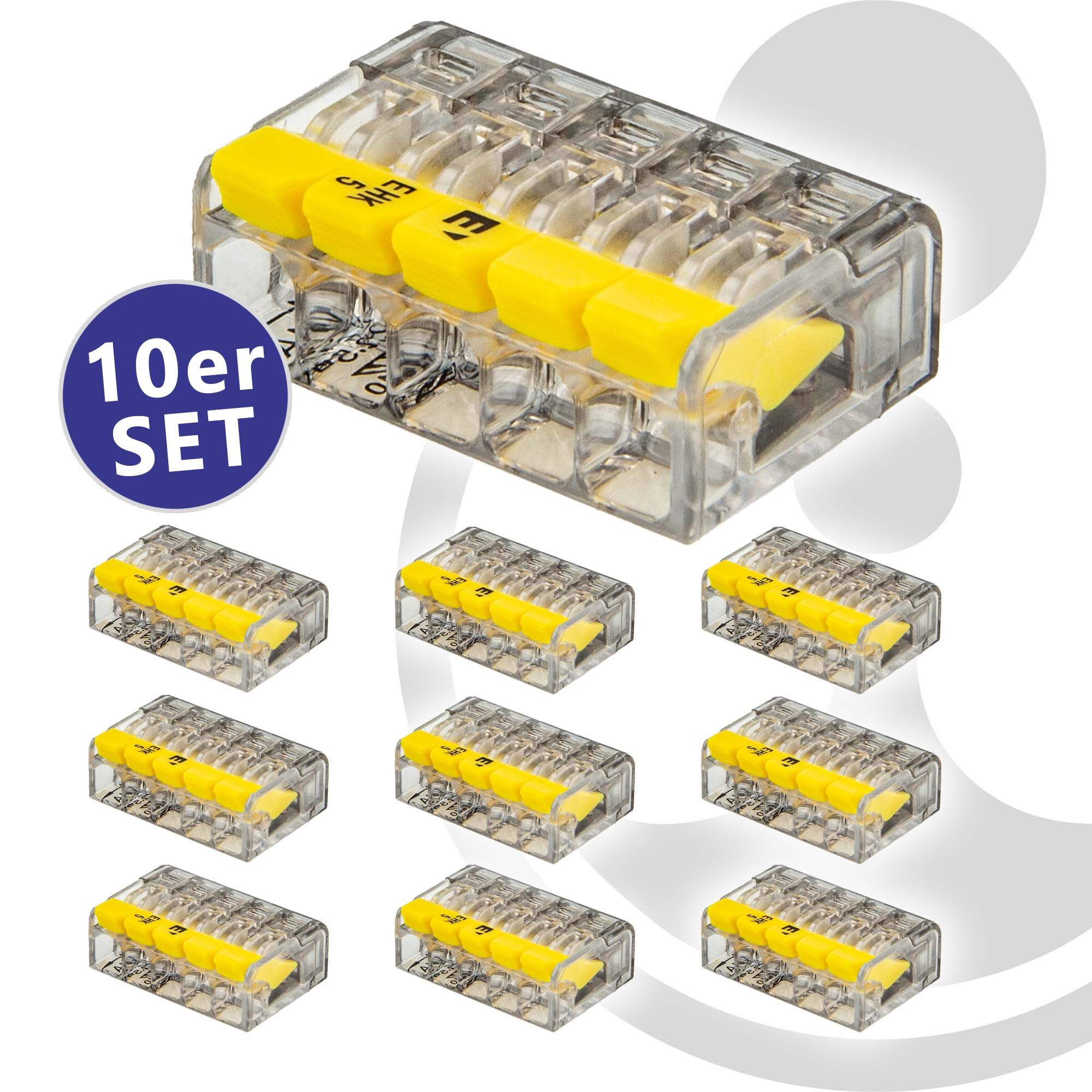 ELTROPA Klemmen Steckklemme (10 Stück) - für 5 flexible & Massivleiter 0,2 bis 2,5 mm²