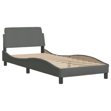 vidaXL Bett Bett mit Matratze Dunkelgrau 90x200 cm Stoff