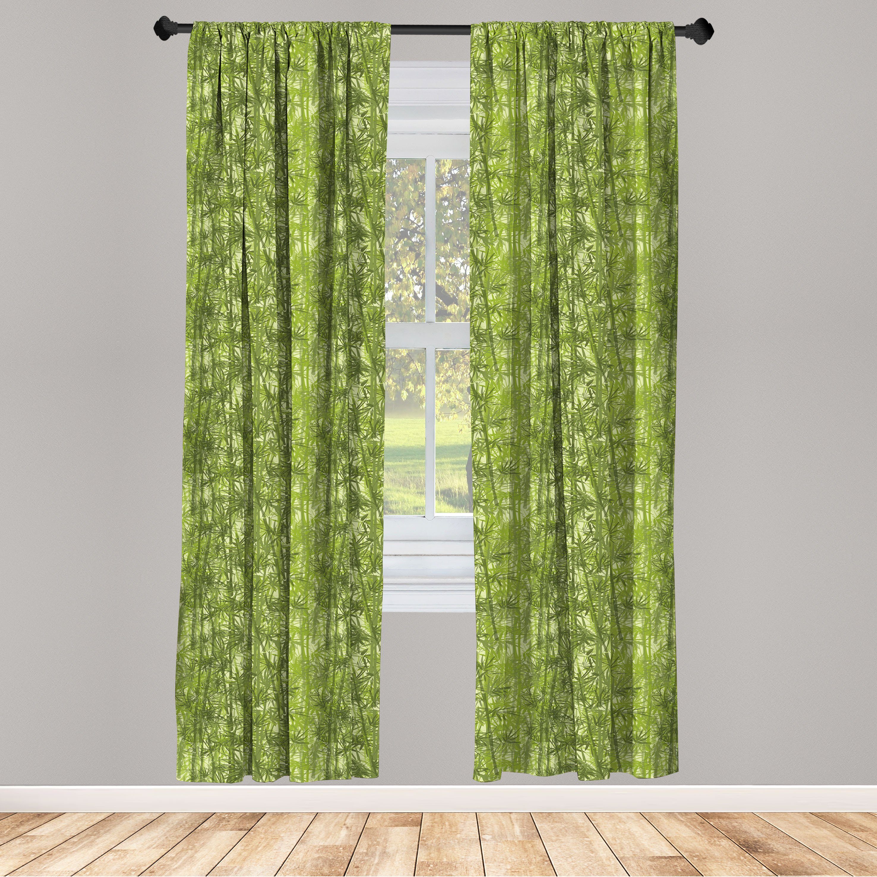 Gardine Vorhang für Wohnzimmer Schlafzimmer Dekor, Abakuhaus, Microfaser, Wald Baum-Zweig Clutter-Blätter