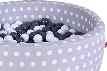 Knorrtoys® Bällebad Soft, Grey White Dots, mit 300 Bällen Grey/creme; Made in Europe