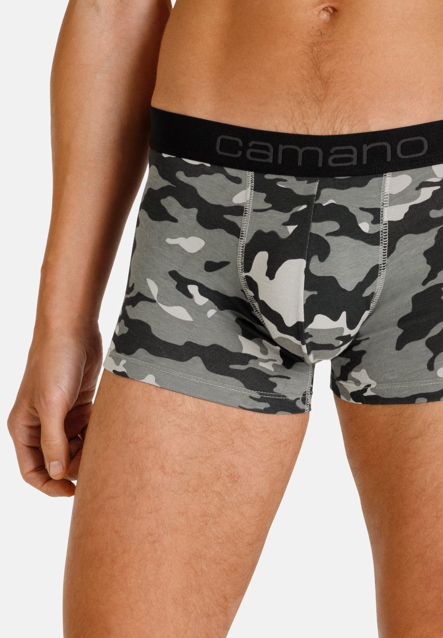 mit Boxershorts 2er Baumwolle nachhaltigerer (2-St) (BCI) Camano Pack Comfort dunkelgrau