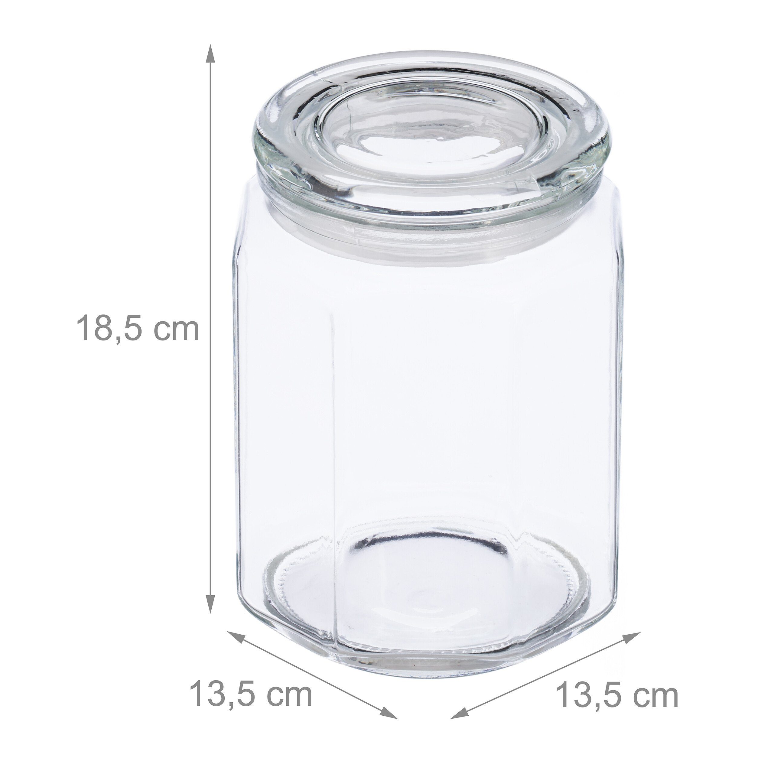 1800 Vorratsgläser relaxdays Vorratsglas Set Deckel Glas 6er mit ml,