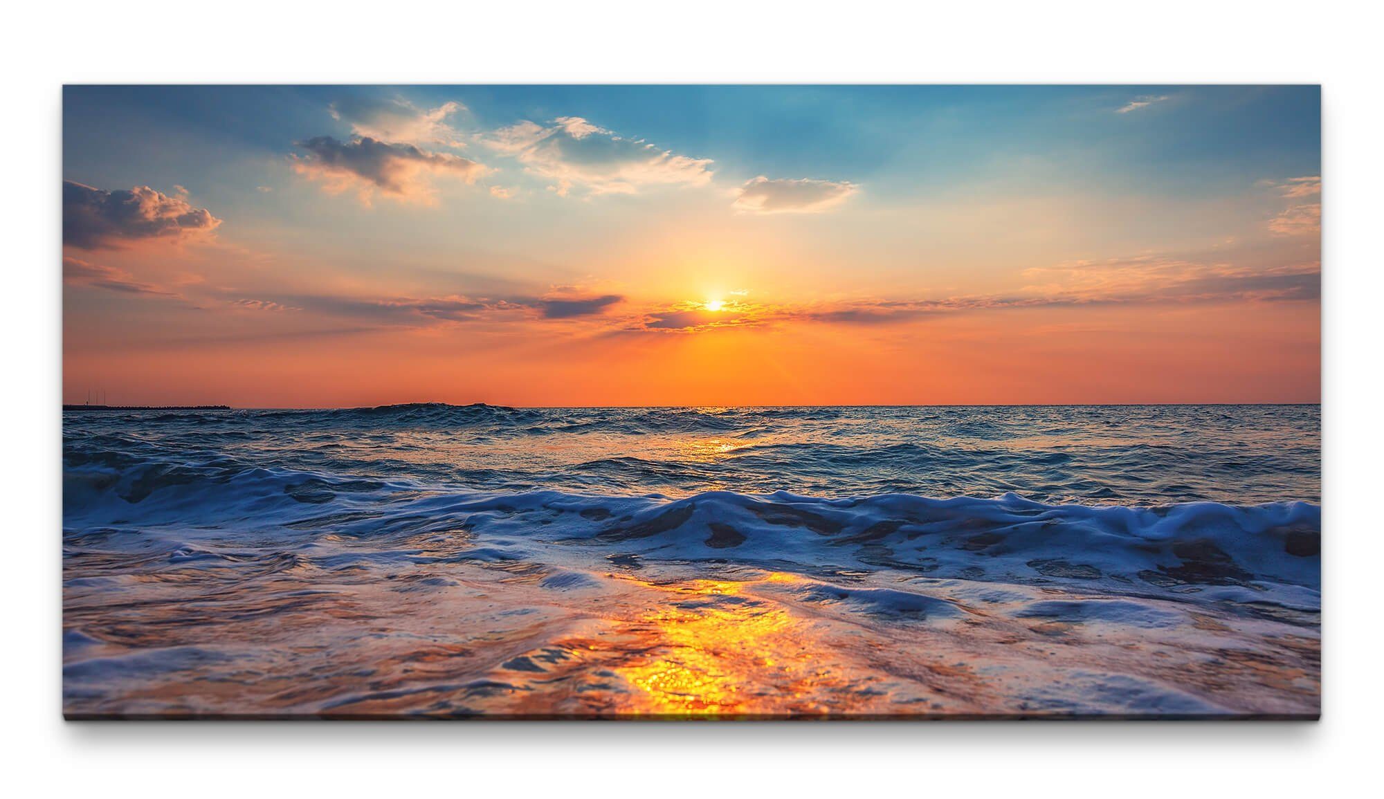 Leinwandbild Bilder XXL Wellengang 50x100cm Wandbild auf Leinwand