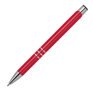 Livepac Office Kugelschreiber 10 Kugelschreiber aus Metall / vollfarbig lackiert / Farbe: rot (matt)