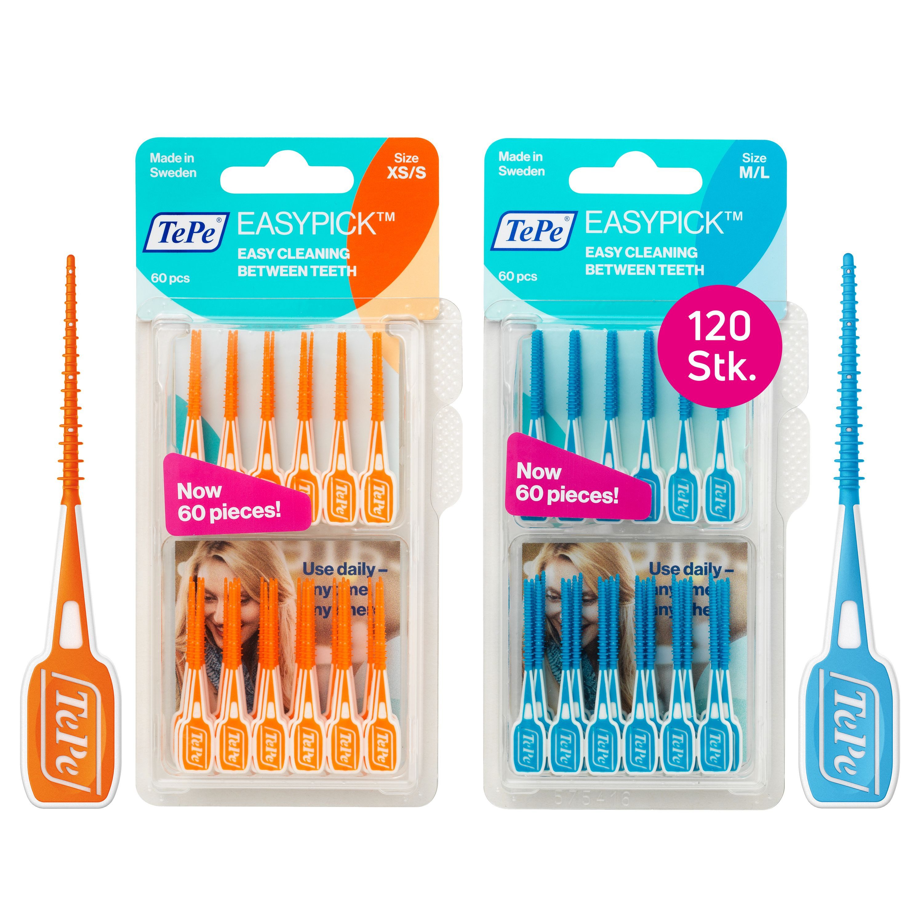 Interdentalbürsten EasyPick Dental Stick, 120 Stück (Doppelpack 2x 60 Stück)