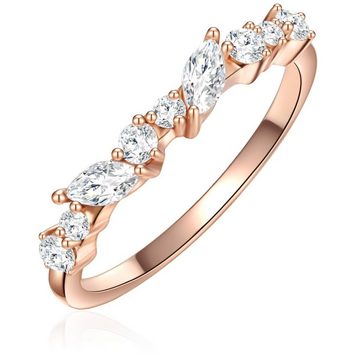 Glanzstücke München Silberring roségold, Ring Sterling Silber roségold Zirkonia weiß