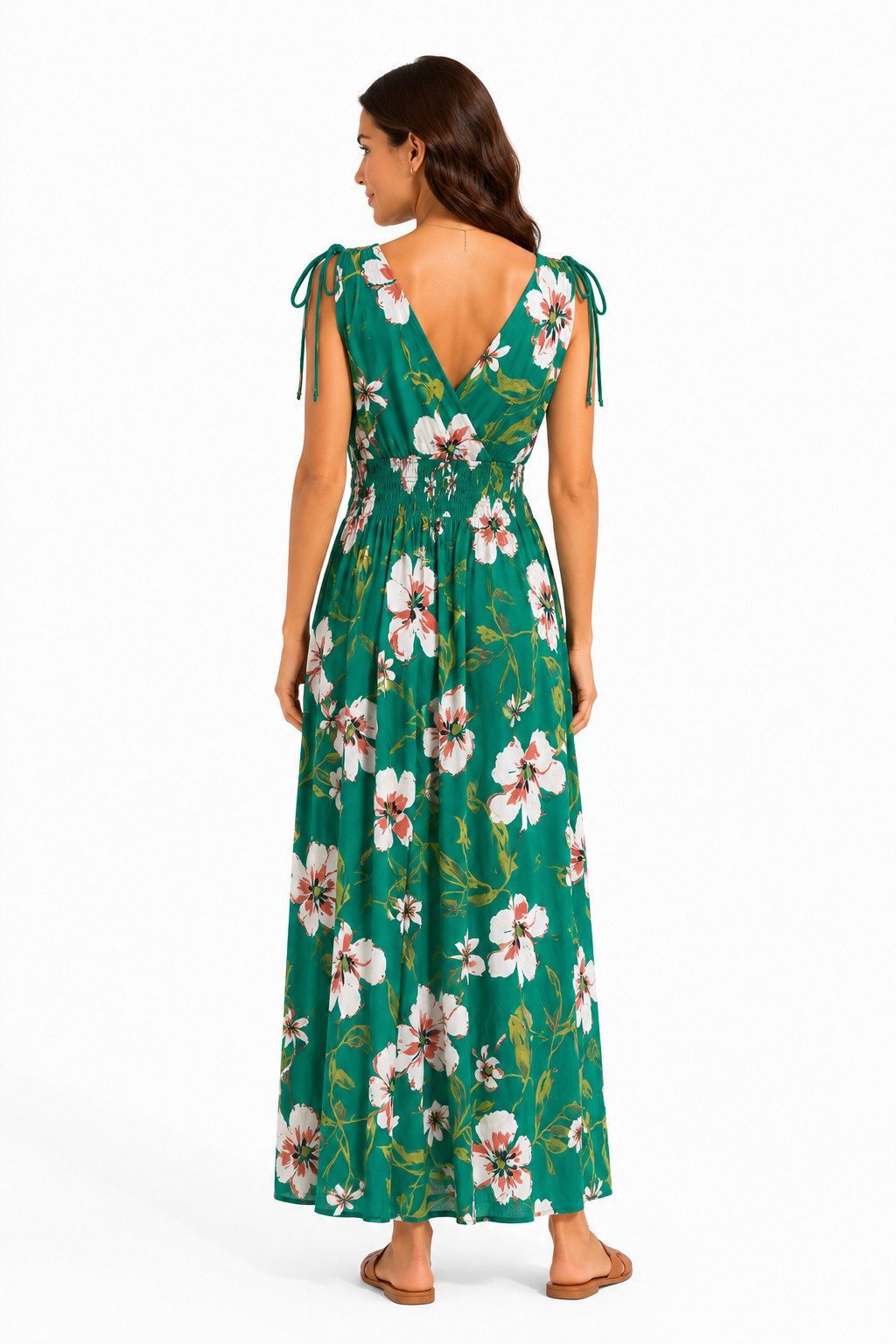 ITALY VIBES Sommerkleid - sommerliches Maxikleid mit Floralem Print und V-Ausschnitt für Damen – Bild 3 von 5