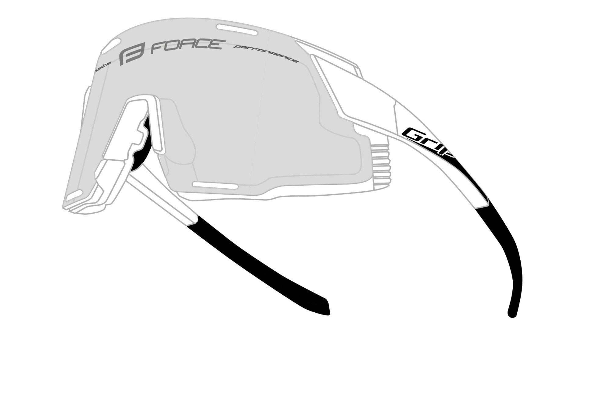 GRIP Fahrradbrille Sonnenbrille FORCE F weiß-schwarz