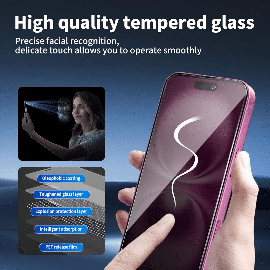 SmartUP Displayschutzglas 2X Schutzglas für iPhone 16 Plus Sichtschutz Panzerglas Display Kamera für iPhone 16 Plus, Blickschutz, Anti-Spy