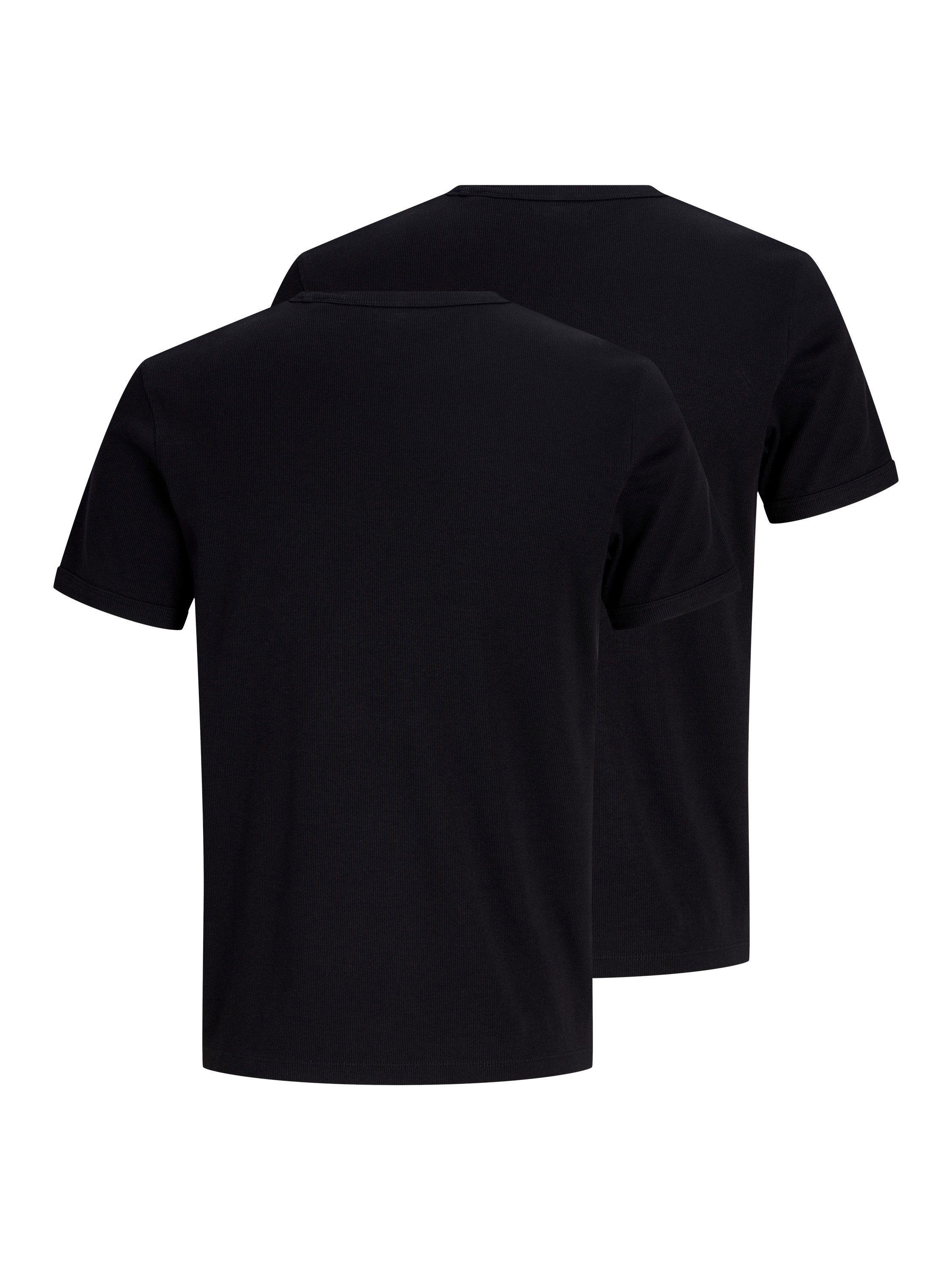 Jack & Jones Rundhalsshirt JJEORGANIC RIB TEE SS CREW NECK 2PK MP (Packung, 2-tlg) Baumwollmischung, slim fit – Bild 2 von 5