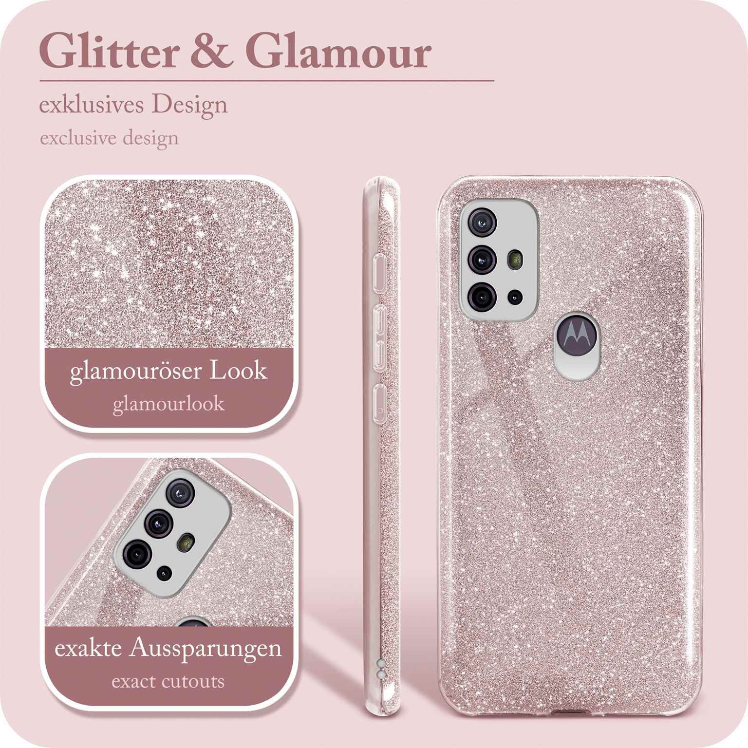 ONEFLOW Handyhülle für Motorola Moto G10 Glitzer Hülle Glitter Case Rosa 6,5 Zoll, Hülle Glitzernd Dünne Schutzhülle mit Kameraschutz Frauen Glitzerhülle