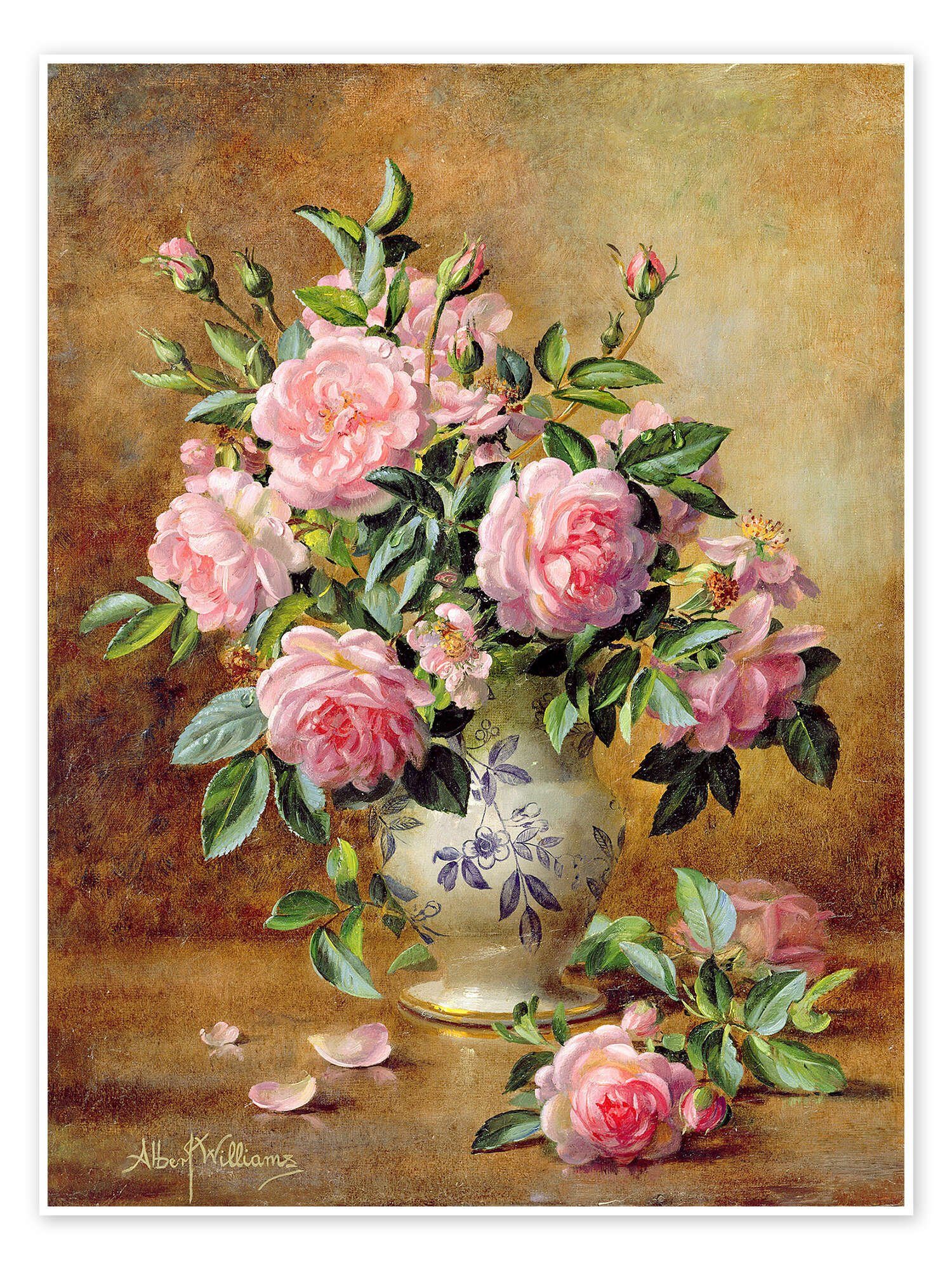 Posterlounge Wandbild Rosa Rosen, Albert Williams, erhältlich als Poster, Leinwandbild, Wandsticker oder Acrylglasbild