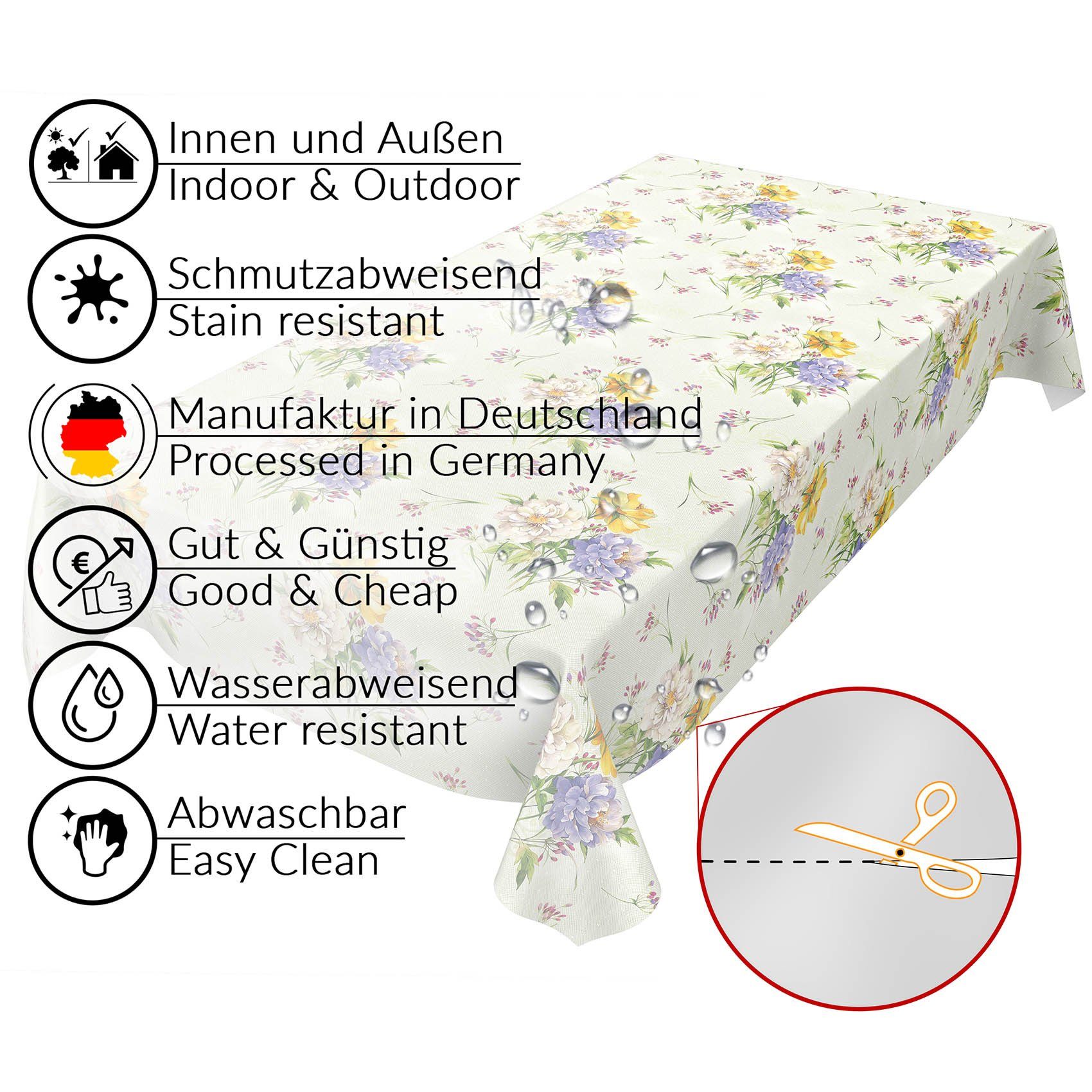 ANRO Tischdecke Wachstuchtischdecke Gartentischdecke Wachstischdecke (Einze günstig online kaufen