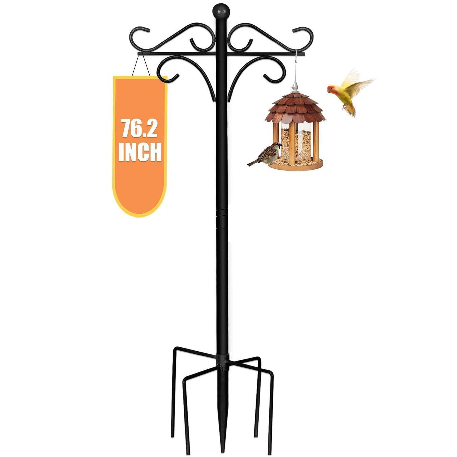 LuxusKollektion Vogelhaus Doppel Schäferhaken Garten 190cm Schwarz