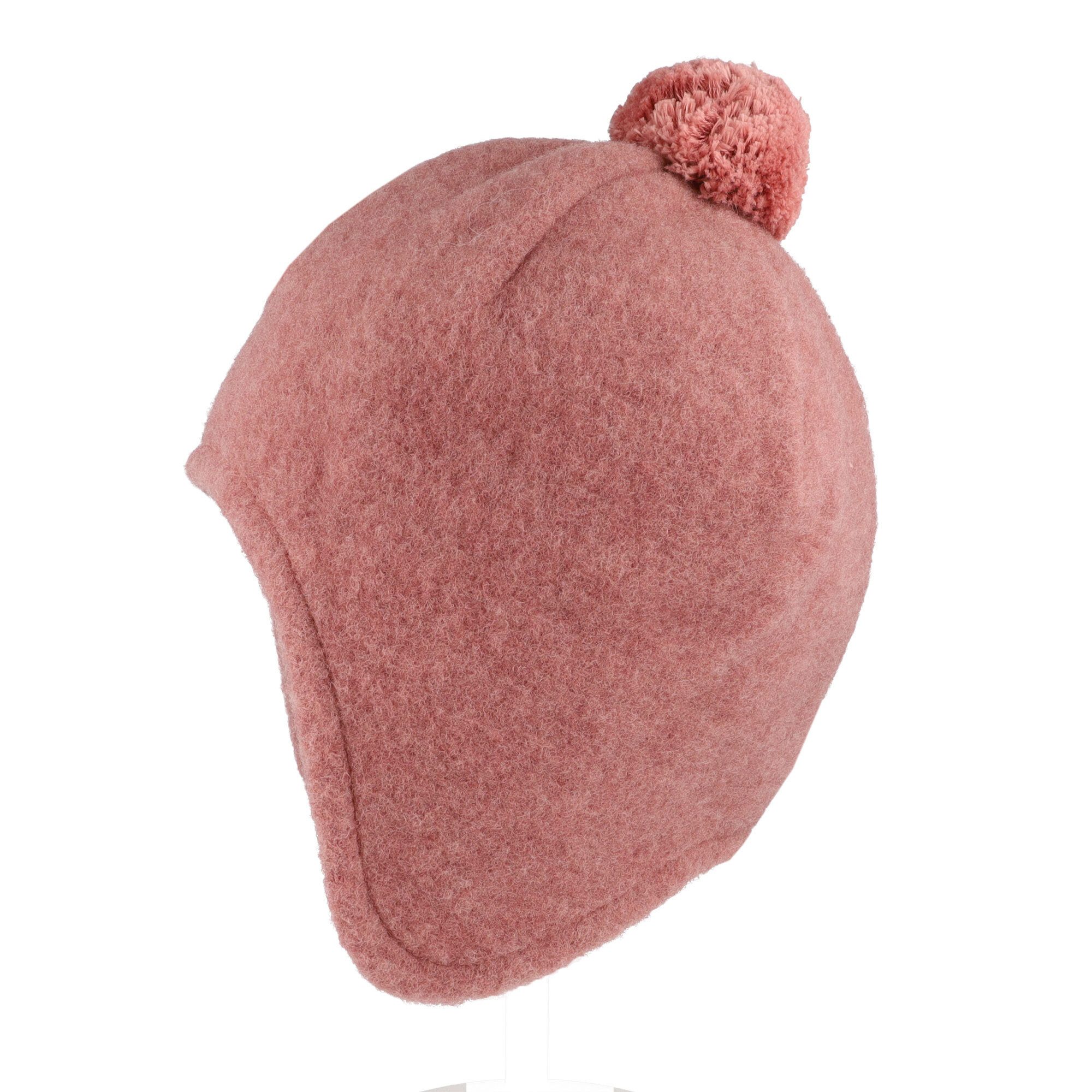 MAXIMO Fleecemütze GOTS MINI-Inkamütze,Wollfleece Jerseyfutter, Pompon (1-St) Wollfleece