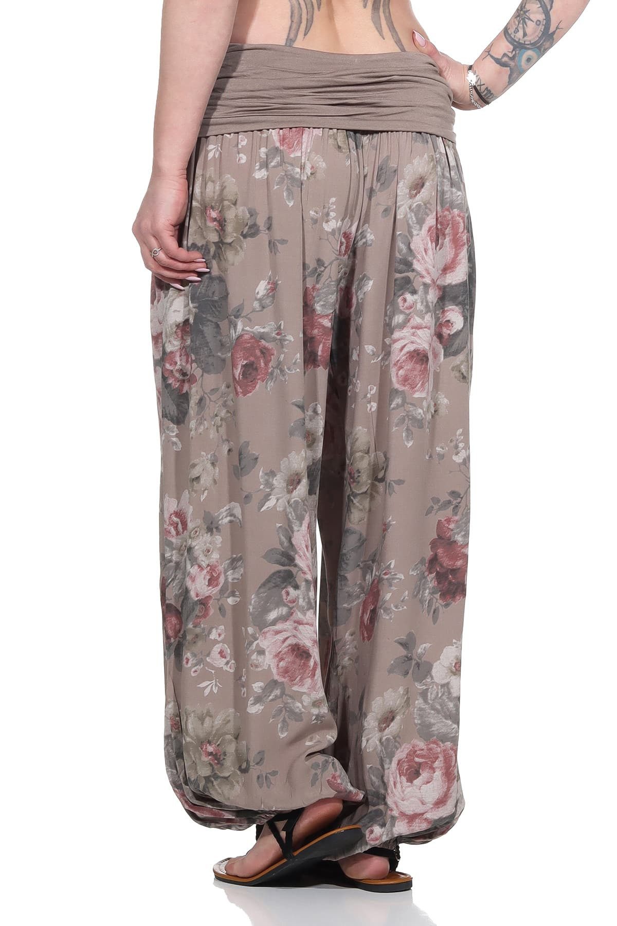 OriginalYou Haremshose Sommerhosen luftige Flatterhose für Damen leichte Pumphosen BOHO bequemer Bauchbund, hautfreundliches Material, weites Bein