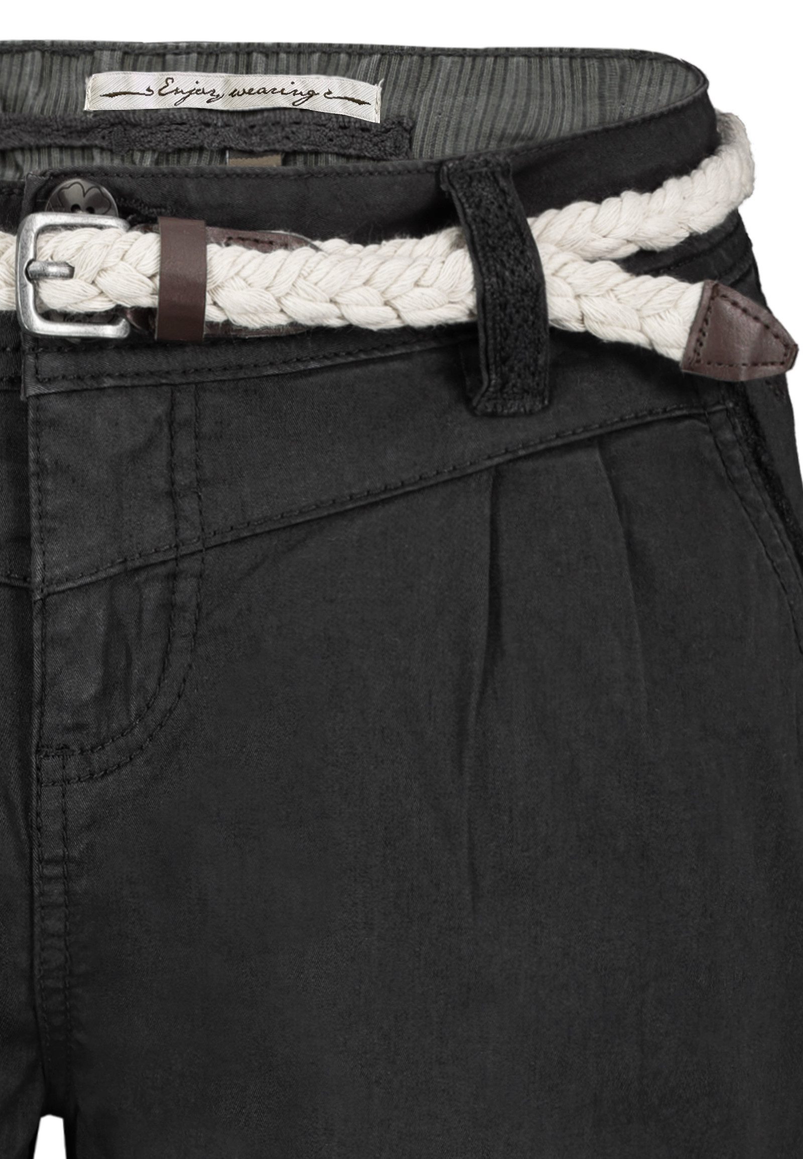 Eight2Nine Chinoshorts Damen Shorts mit Flechtgürtel Kurze Hose, Stretch-Twill, inkl. Gürtel